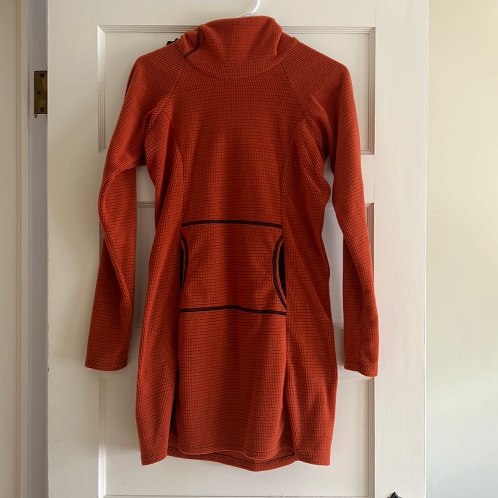 Melanzana micro grid hoodie dress size small